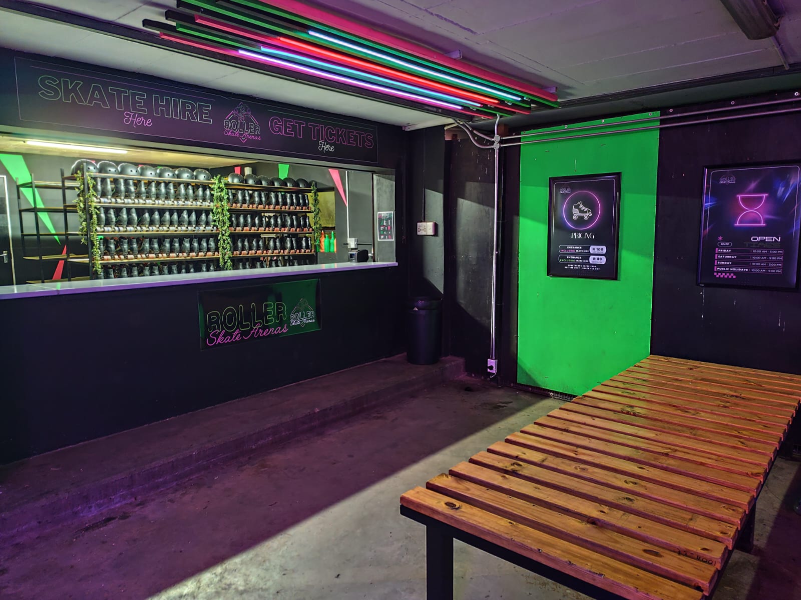 Roller Skate Arenas entrance and ticket office at Westgate Parking Level 2